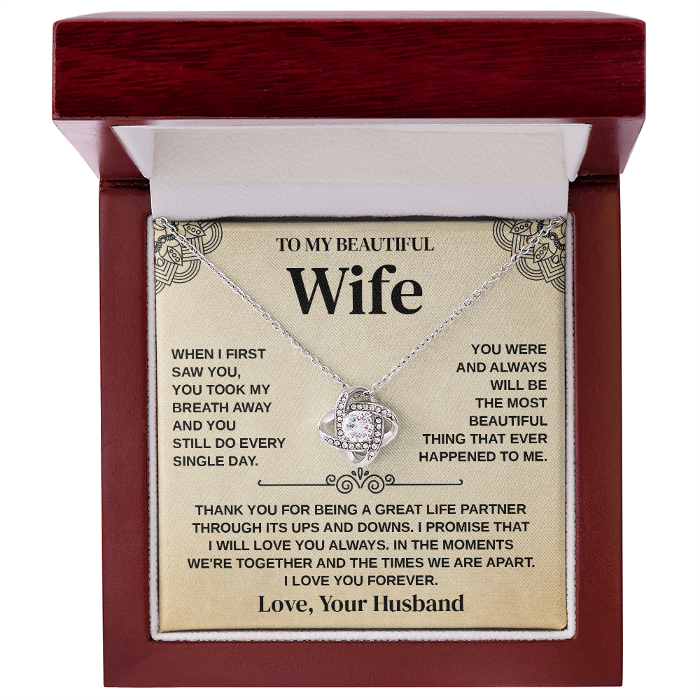 To My Beautiful Wife - Thank You for Being a Great Life Partner - Necklace