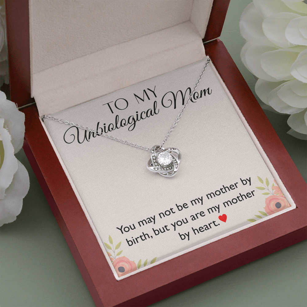 To My Unbiological Mom – Love Knot Necklace Gift for a Cherished Bonus Mom