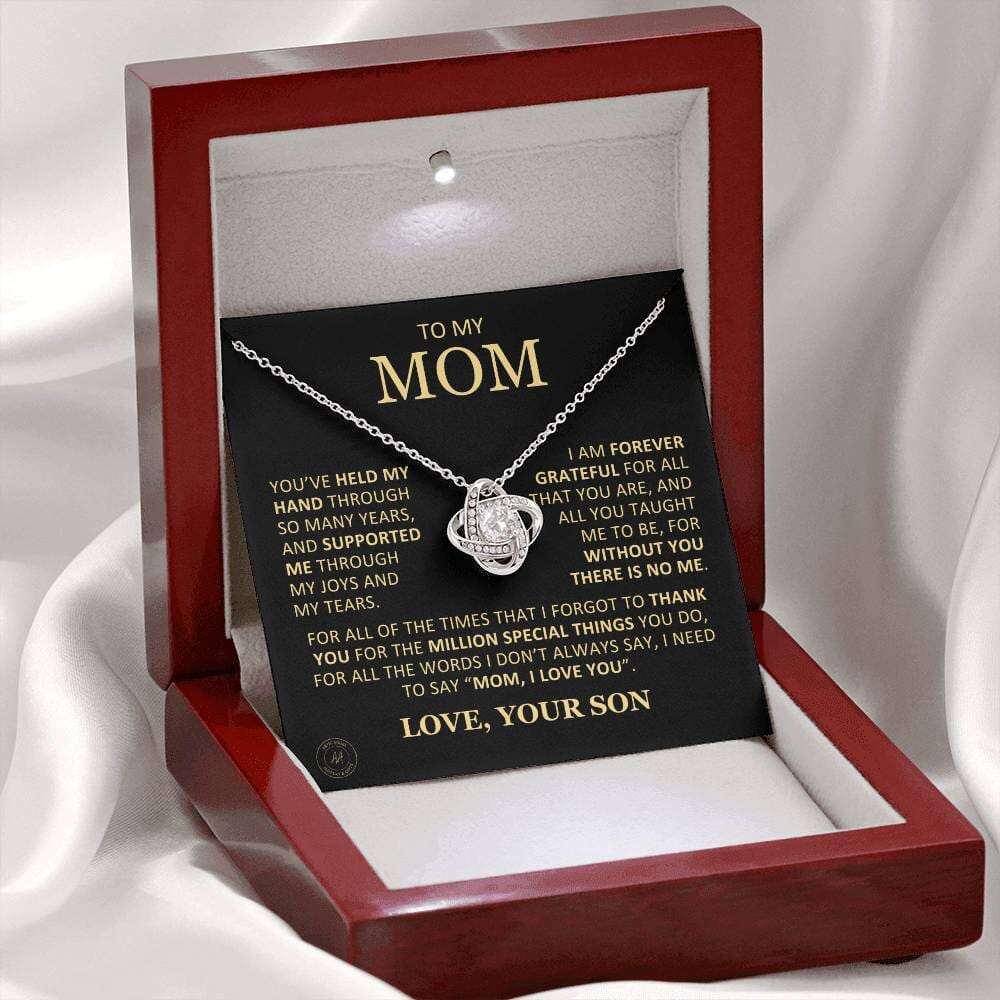 Beautiful Gift for Mom From Son "Without You There Is No Me" Necklace