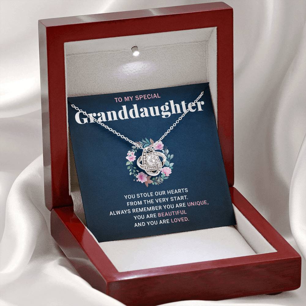 To My Granddaughter Graduation Birthday Pendant Jewelry with Message Card and Gift Box