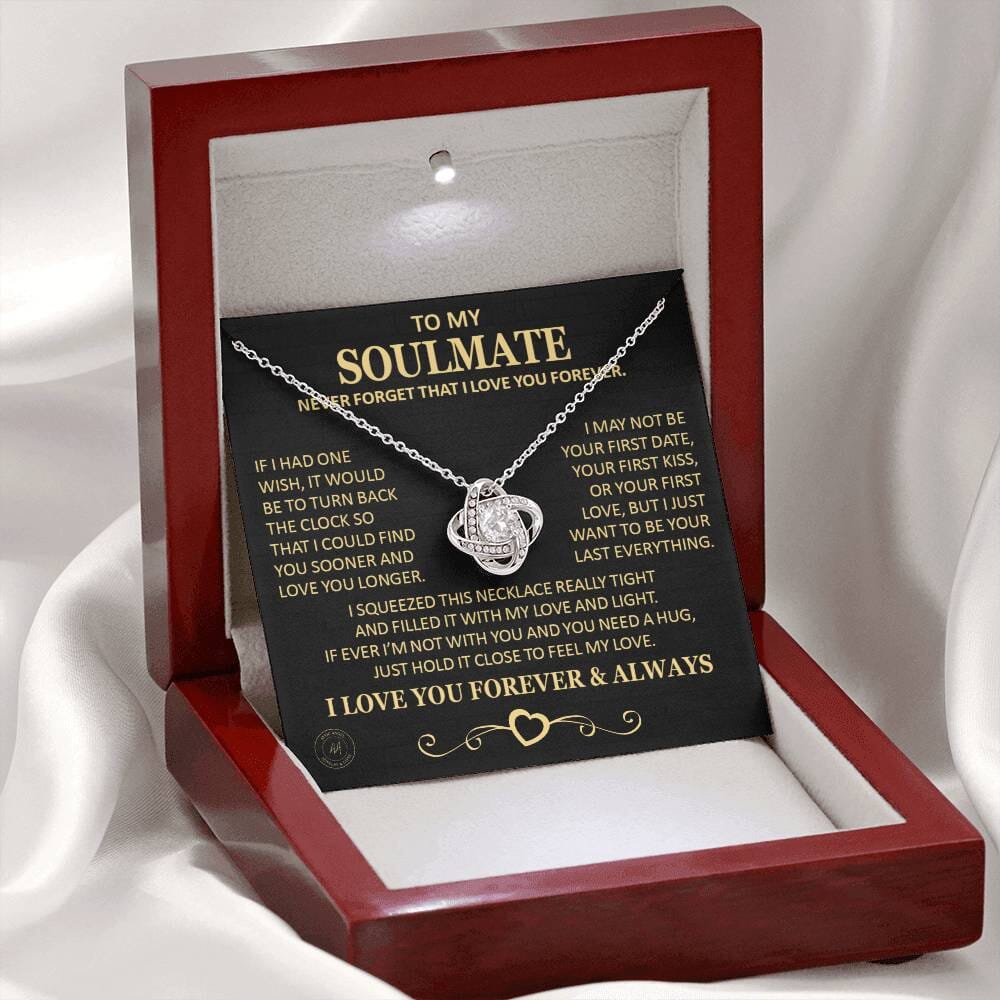 Gift for Soulmate "If I Had One Wish" Gold Knot Necklace