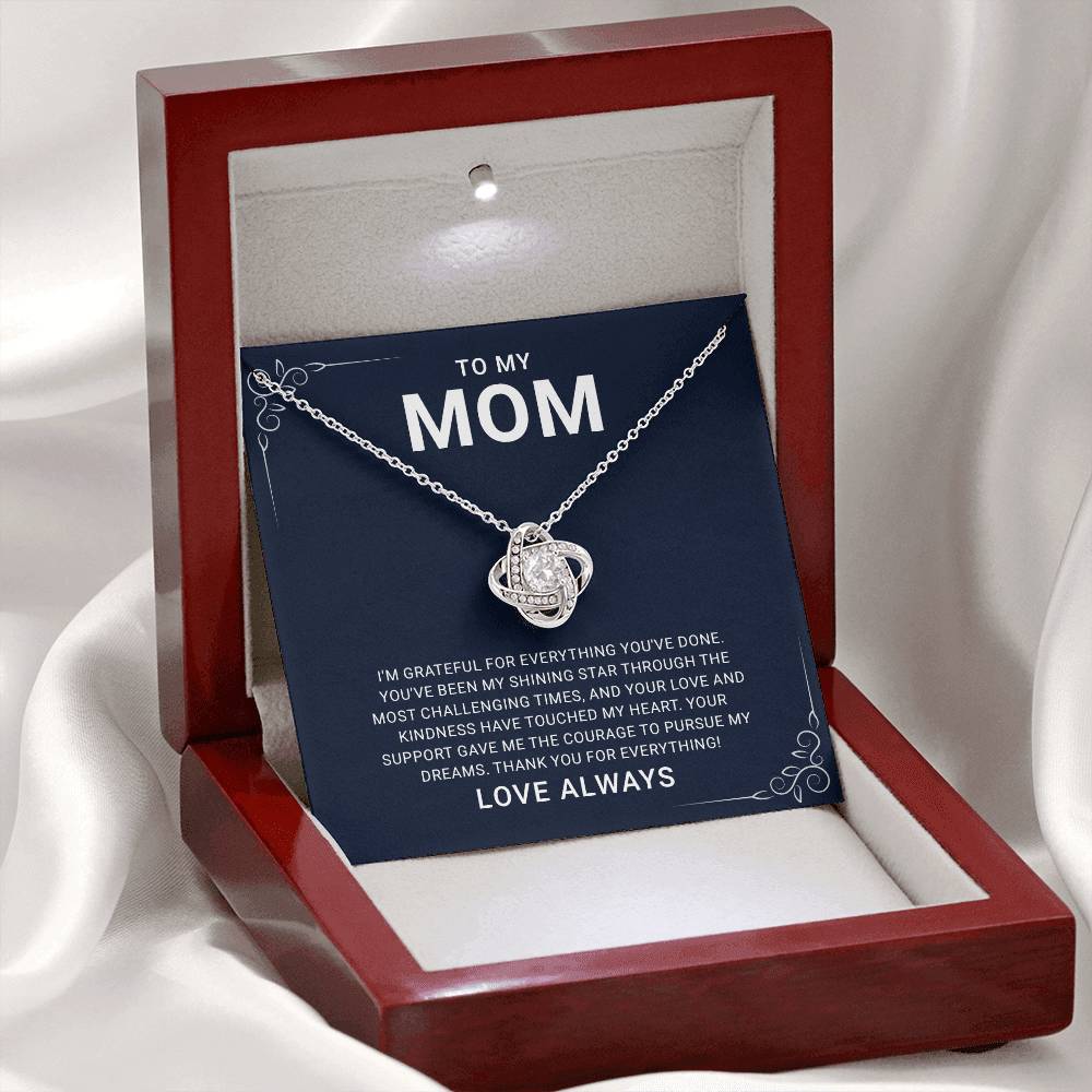 Cubic Zirconia Love Knot Necklace for Women Gifts for Mom Daughter Sister Aunt for Birthday Wedding Christmas