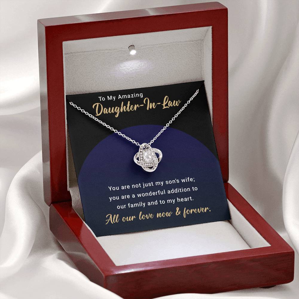 Gifts For Daughter in Law Necklace From Mother in Law For Christmas Birthday Gifts For Bonus Daughter on Wedding Day with Message Card and Gift Box