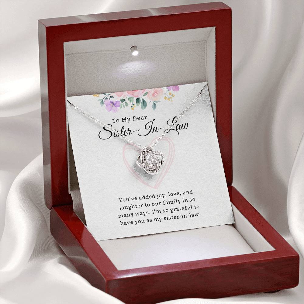 Sister In Law Gifts Necklace From Mother in Law To My Bonus Sister In Law Honor Pendant Jewelry with Message Card and Gift Box