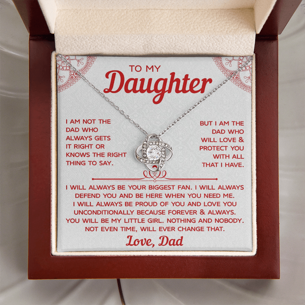 Love Knot Necklace for Daughter – Heartfelt Keepsake with Dad’s Love Message