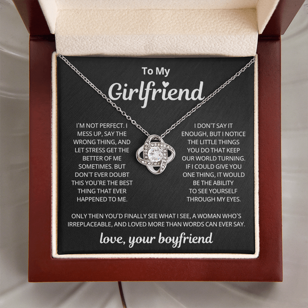 Valentine's Gifts for Girlfriend Necklace From Boyfriend Message Card & LED Box