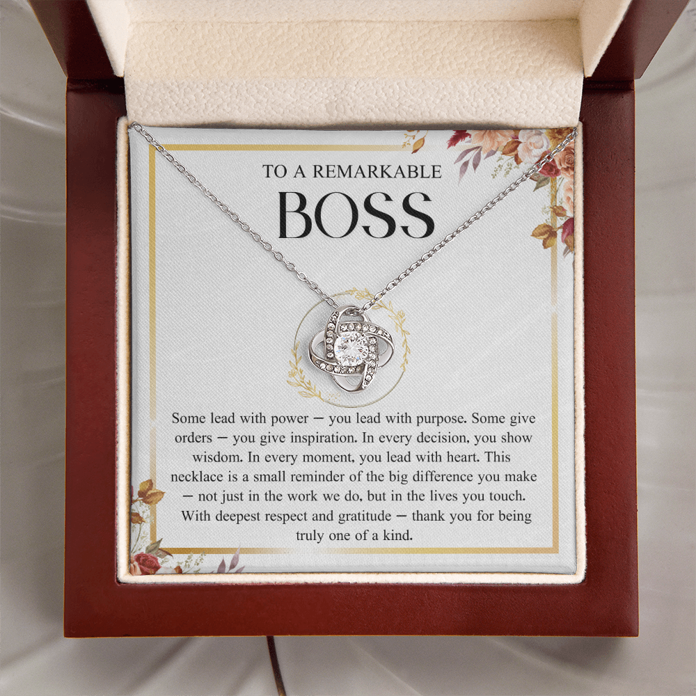 Best Boss Ever Gift for Women Boss Day Gift - Love Knot Necklace