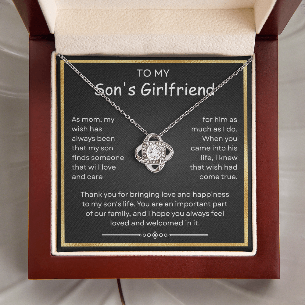 To My Son's Gf Necklace - Gifts for Mother's Day , Birthday, Graduation