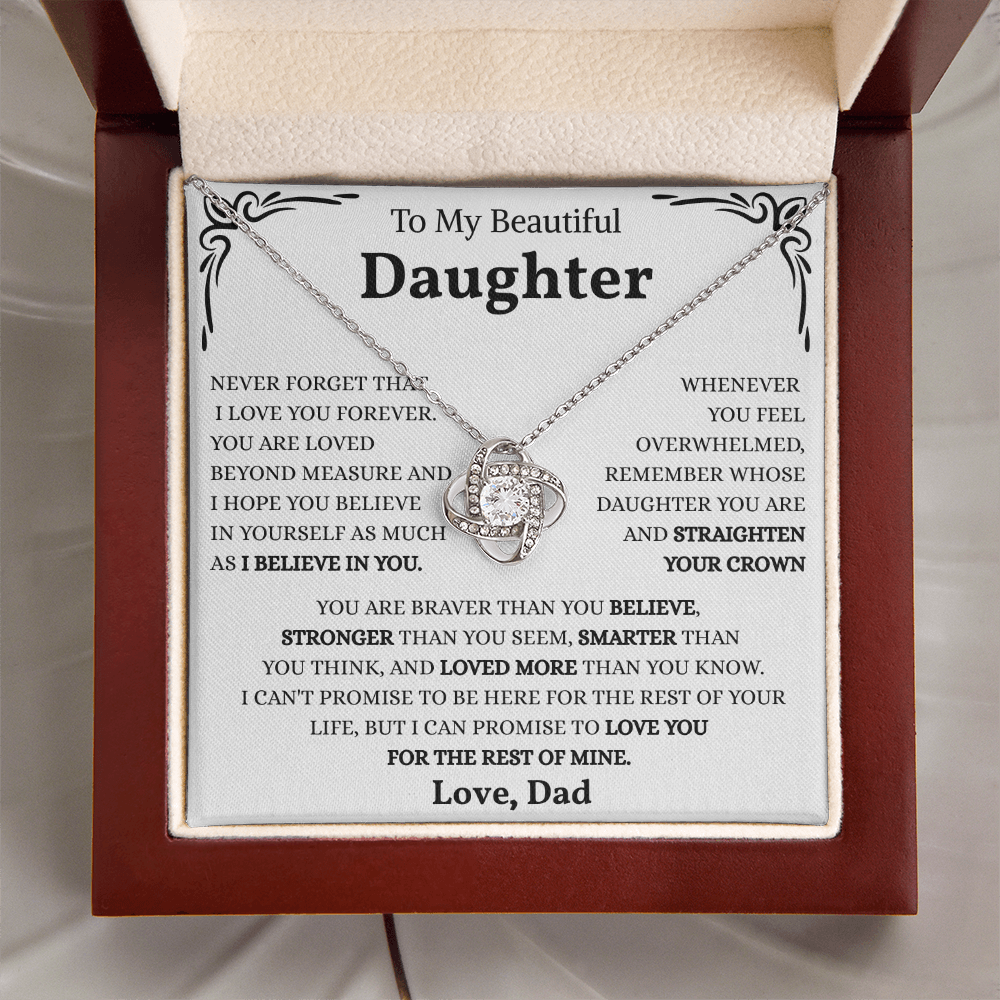 To My Badass Daughter | You Are Unstoppable | Love Knot Necklace