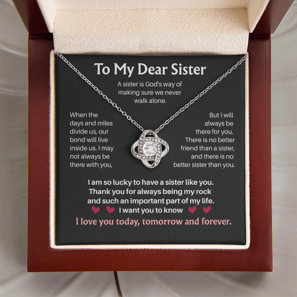 Women's Day Sister Necklace, Best Friend Gift From Brother & Sis