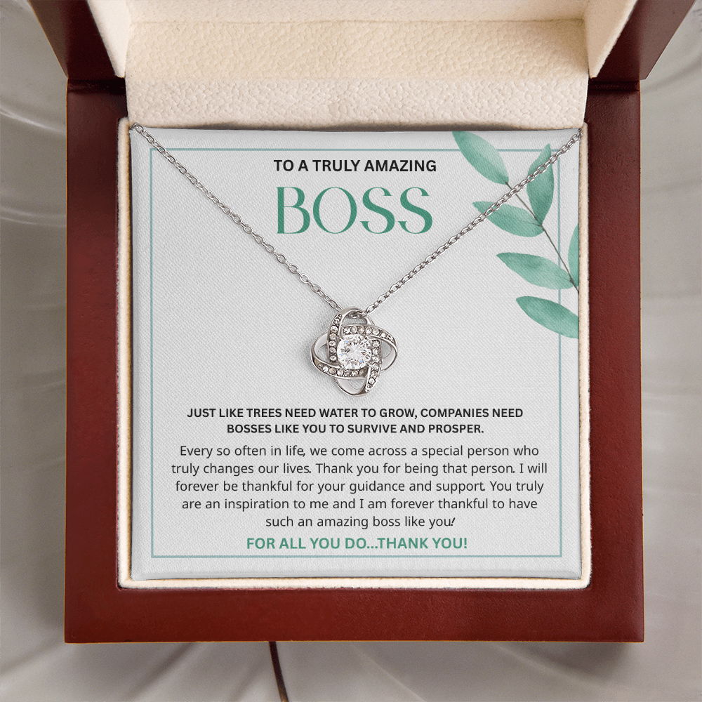 New Business Owner Gift - Love Knot Jewelry Keepsake for Boss Lady