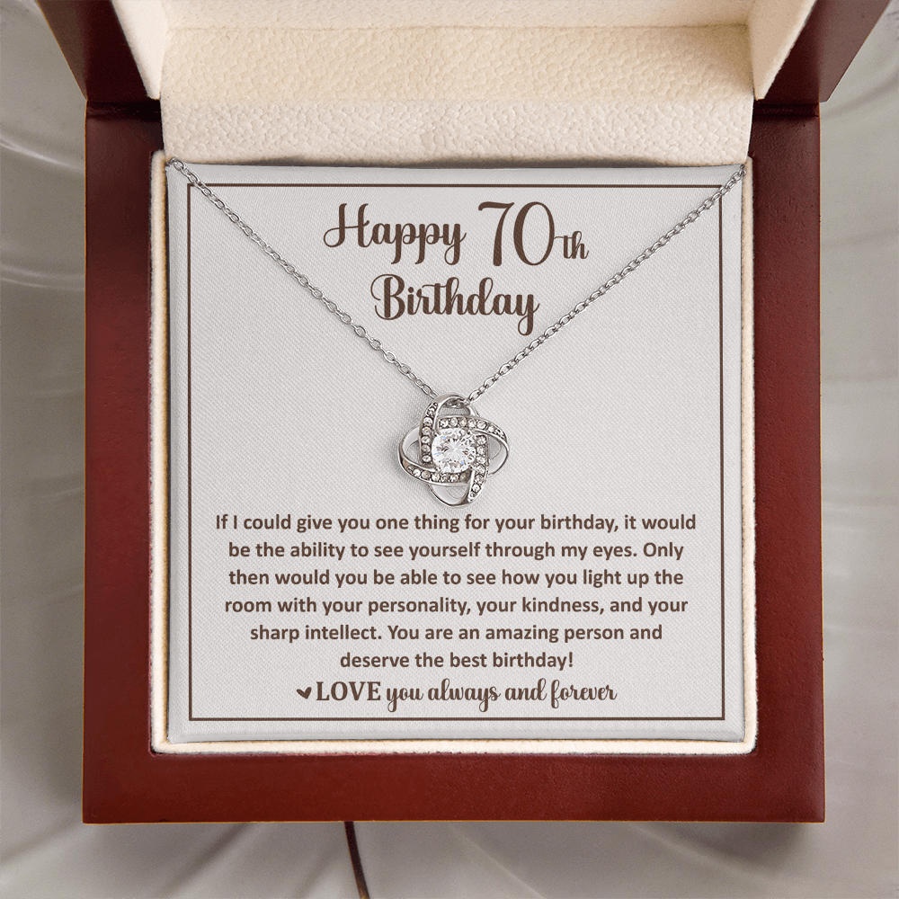 Happy 70th Birthday, Women Birthday Necklace With Elegant Box