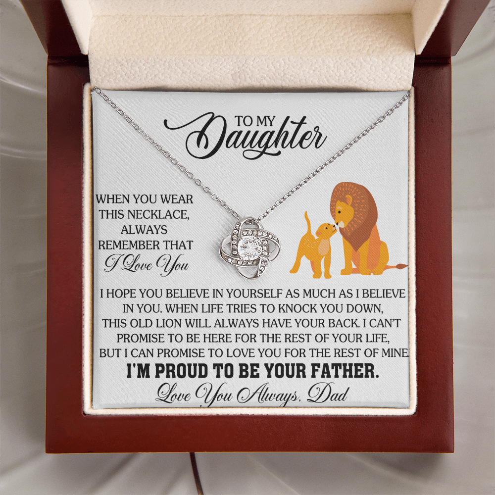 To My Daughter - Believe in Yourself - Love Knot Necklace for You