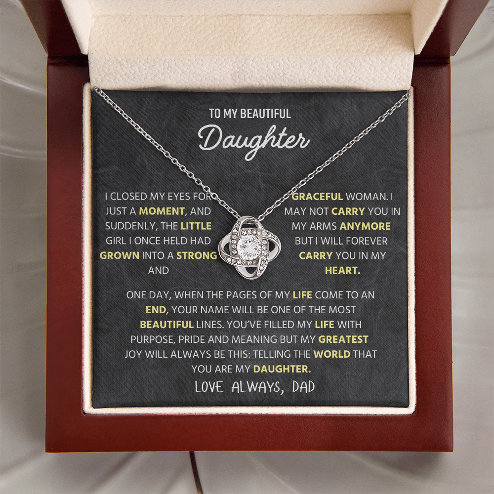To My Daughter Necklace From Dad With Elegant Jewelry Box