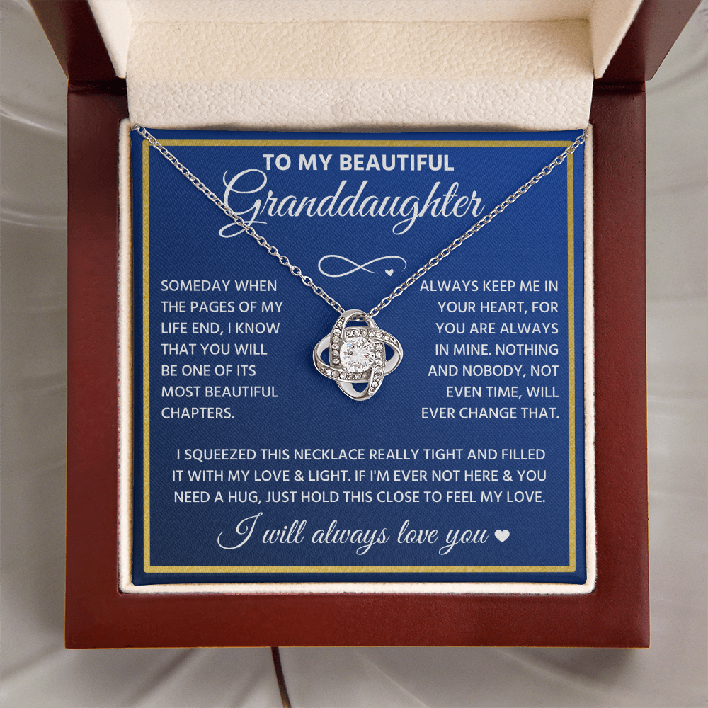 To My Granddaughter - Feel My Love - Love Knot Necklace
