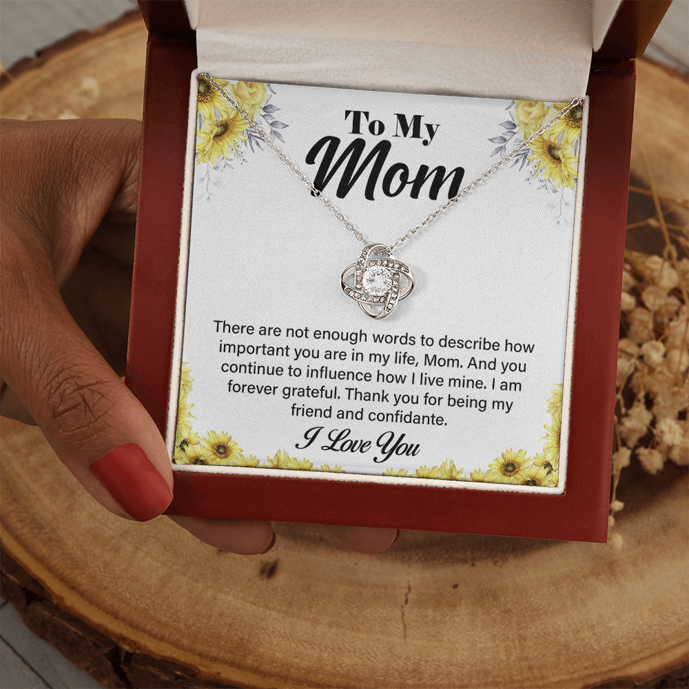 Best Gift for Mom - Timeless Love Knot Necklace, Special New Mom Gift