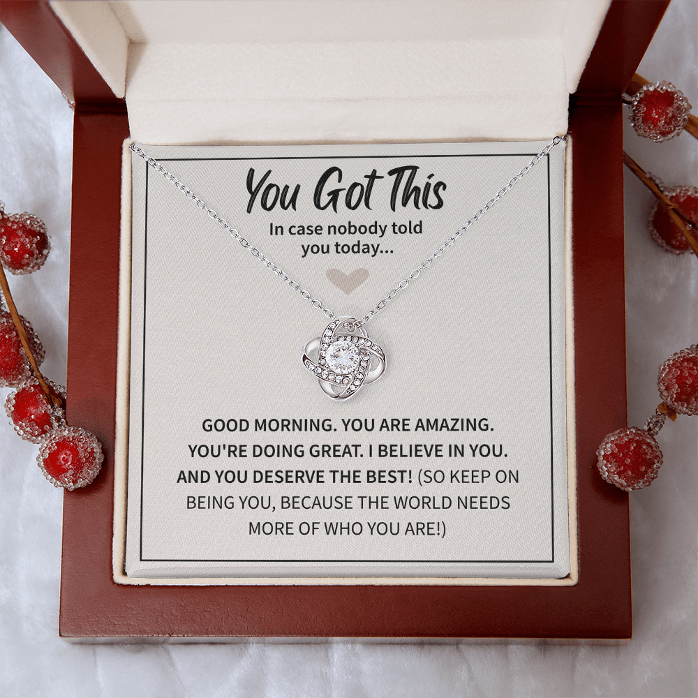 You Got This - Best Friend Necklace, Love Knot Necklace