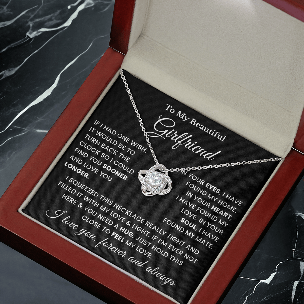 Girlfriend Necklace From Boyfriend, Romantic Surprise Gifts - Love Knot Necklace