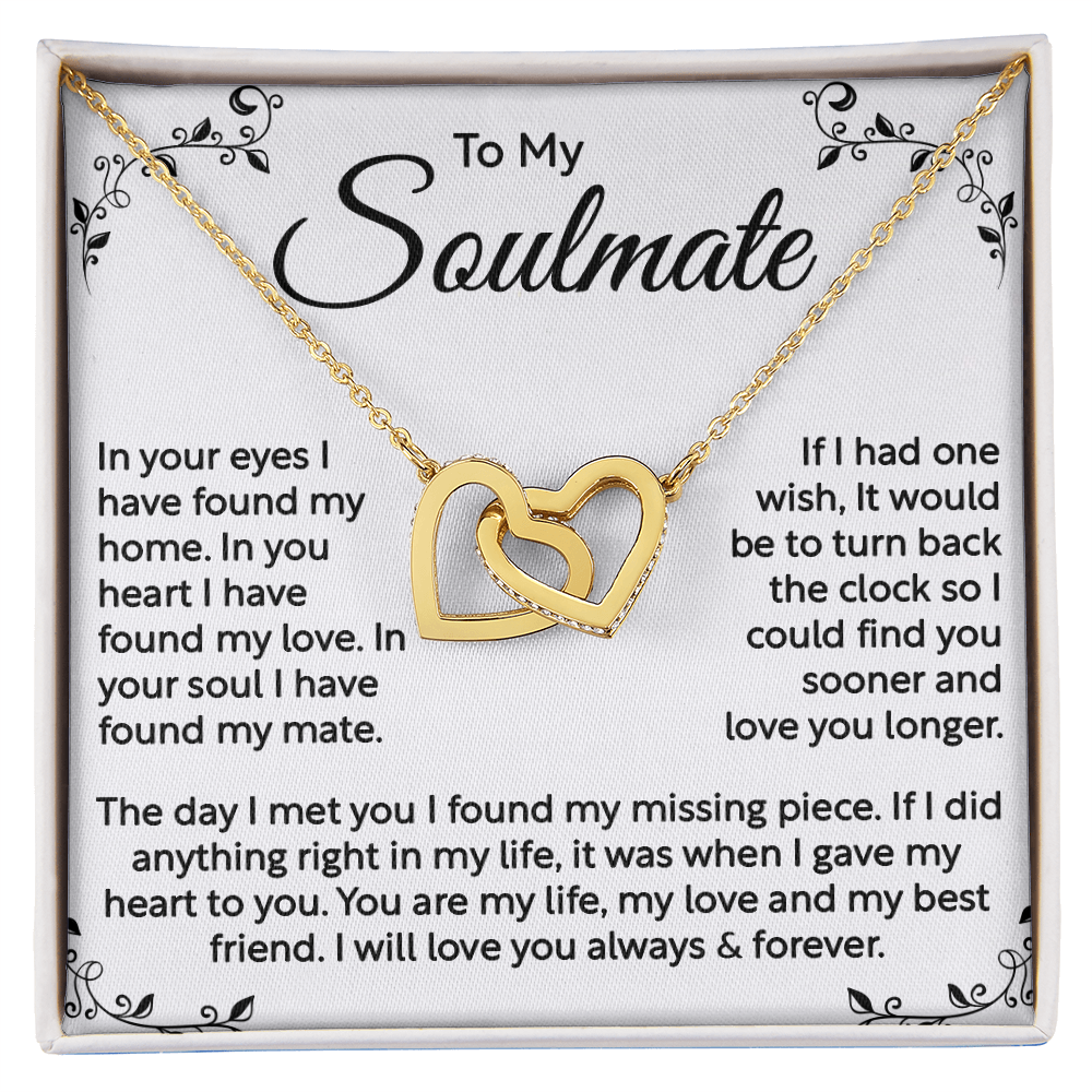 To My Soulmate – Interlocking Heart Necklace, A Romantic Gift of Eternal Love