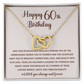 60th Birthday Memories Interlocking Heart Necklace Gift