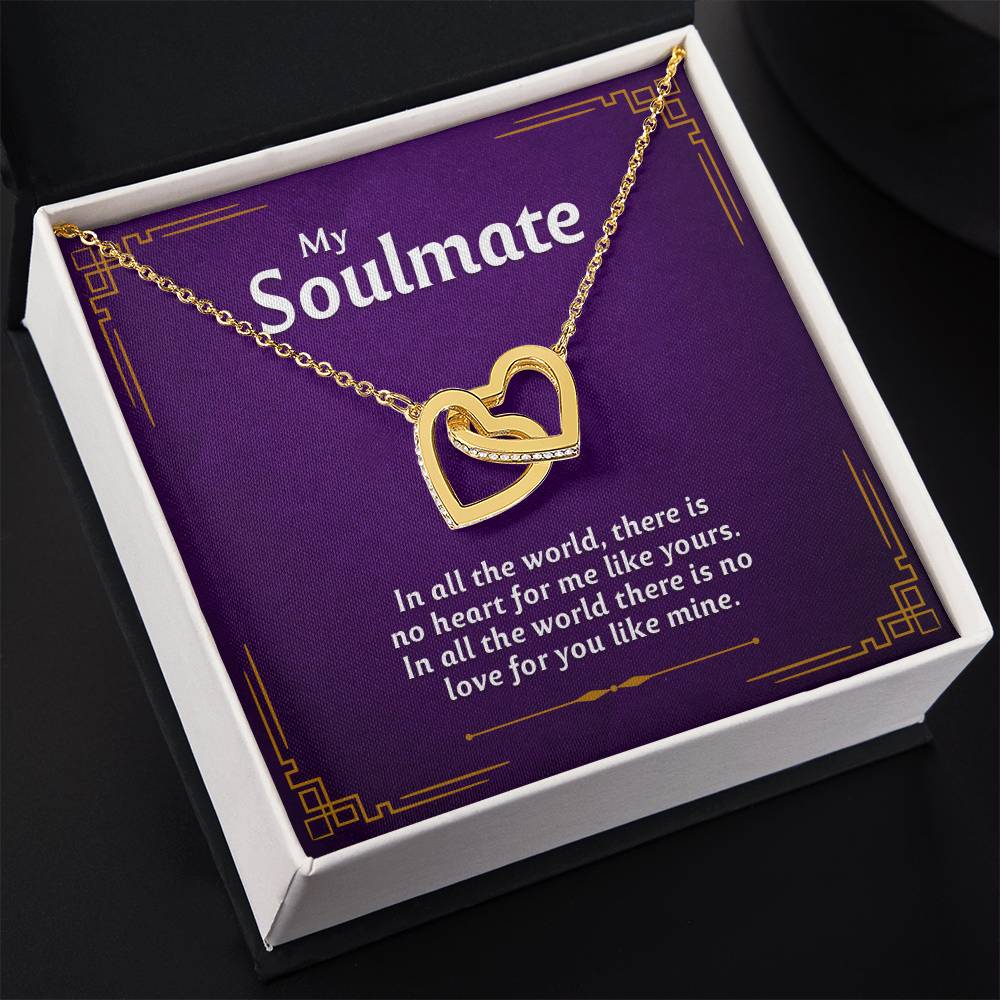 To My Soulmate Necklace with Message Card and Gift Box - Romantic Stainless Steel Jewelry Gift for Wife or Girlfriend - Perfect for Anniversary, Christmas, or Birthday