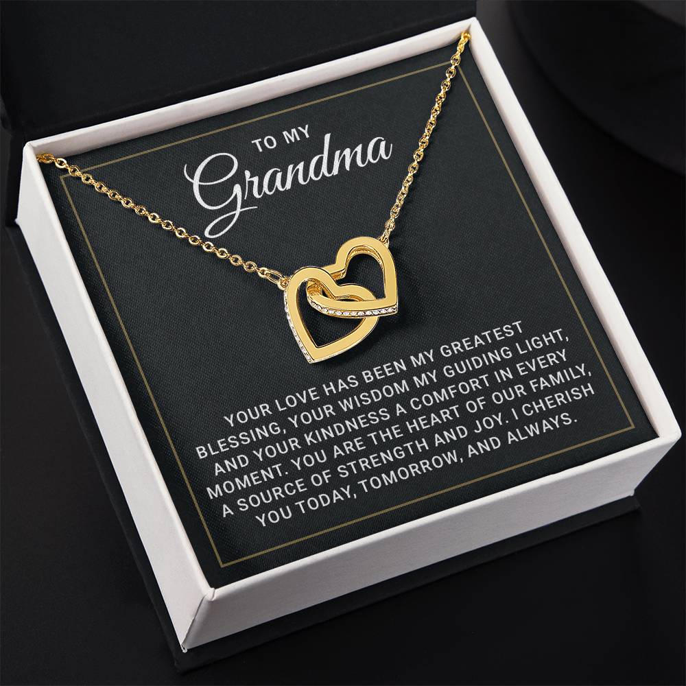 Grandma Necklace From Granddaughter - Grandma Granddaughter Necklace - Grandma Charm Necklace - Mother's Day, Christmas, Birthday Gifts for Grandma - Grandmother Jewelry with Message Card and Gift Box