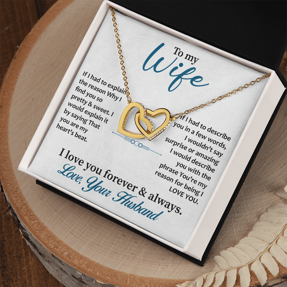 Interlocking Heart Necklace for Wife – Timeless Keepsake Gift from Husband, A Symbol of Eternal Love