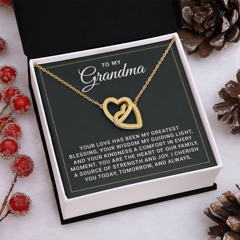 Grandma Necklace From Granddaughter - Grandma Granddaughter Necklace - Grandma Charm Necklace - Mother's Day, Christmas, Birthday Gifts for Grandma - Grandmother Jewelry with Message Card and Gift Box