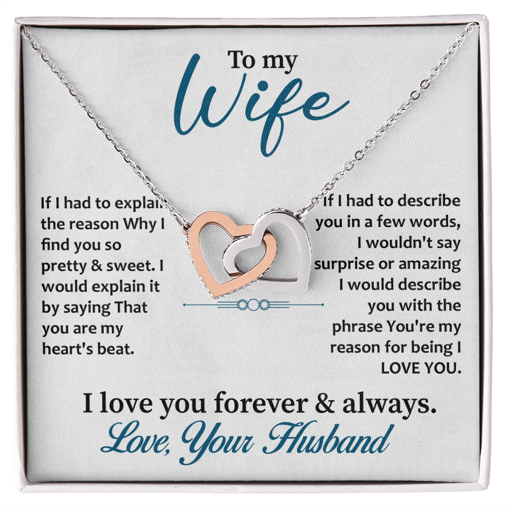 Interlocking Heart Necklace for Wife – Timeless Keepsake Gift from Husband, A Symbol of Eternal Love