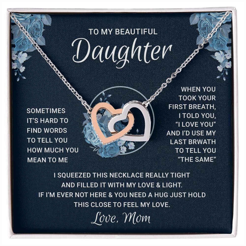 Daughter Gifts from Mom Stainless Steel Necklace Birthday Christmas Valentine's day Gifts With Heartfelt Message Card and Gift Card