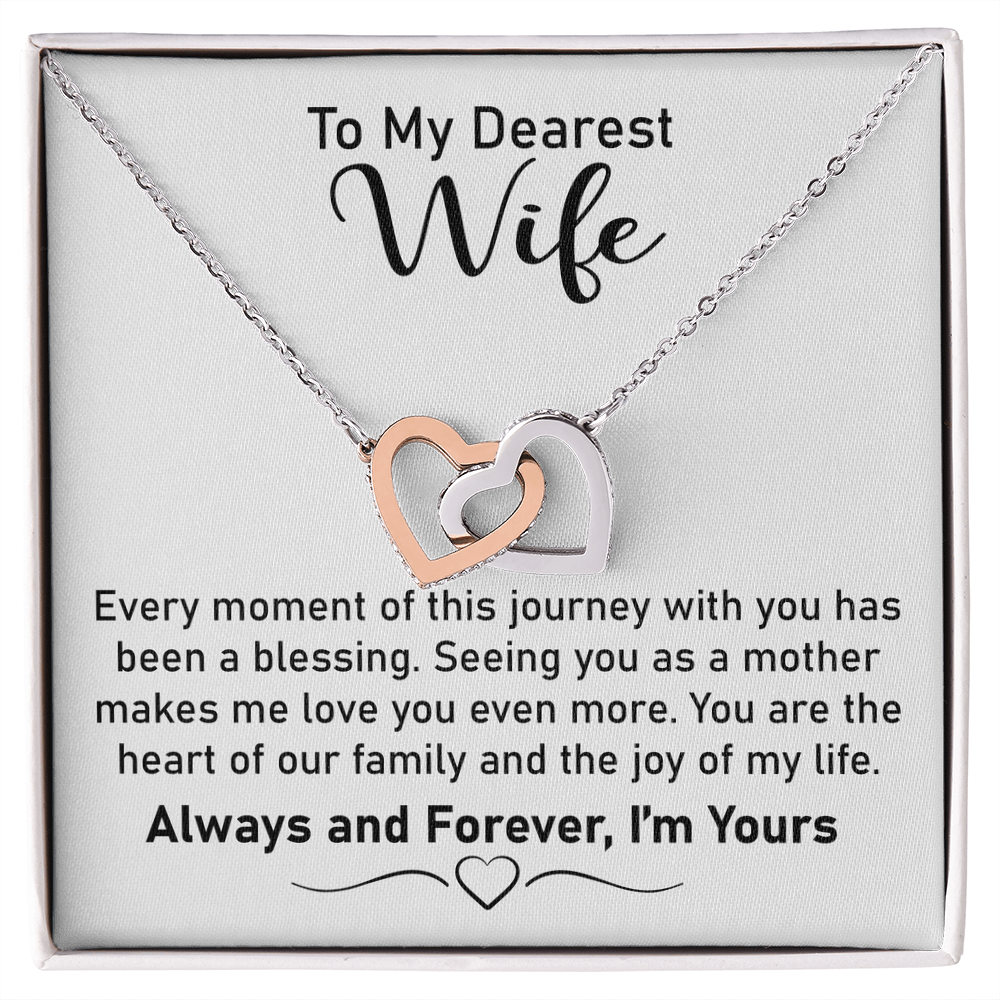 Gift for Wife – Interlocking Heart Necklace Keepsake, A Loving Tribute to Her Role as a Mother and the Heart of the Family