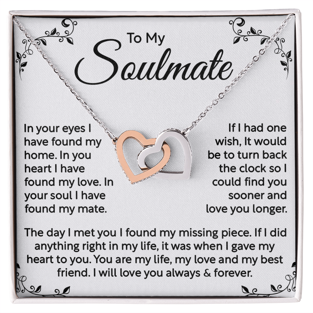 To My Soulmate – Interlocking Heart Necklace, A Romantic Gift of Eternal Love