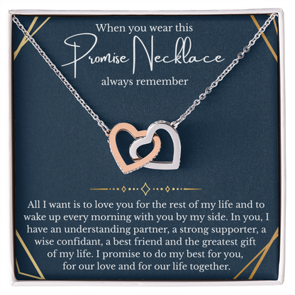 Promise Necklace for My Wife, Romantic Gifts for Fiance, Couples Valentines Gifts