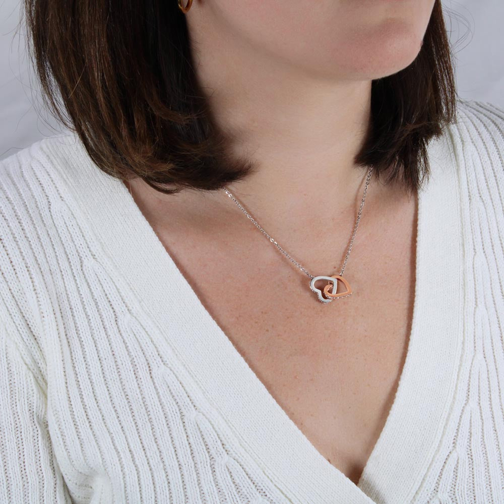 Soulmate Necklace for Women - Personalized Interlocking Heart Stainless Steel Jewelry Gift for Wife or Girlfriend - Anniversary, Birthday, Christmas Gift