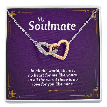 To My Soulmate Necklace with Message Card and Gift Box - Romantic Stainless Steel Jewelry Gift for Wife or Girlfriend - Perfect for Anniversary, Christmas, or Birthday