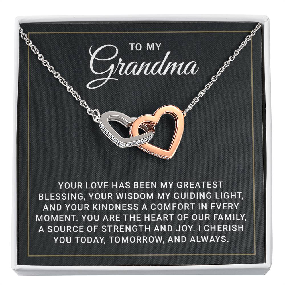 Grandma Necklace From Granddaughter - Grandma Granddaughter Necklace - Grandma Charm Necklace - Mother's Day, Christmas, Birthday Gifts for Grandma - Grandmother Jewelry with Message Card and Gift Box