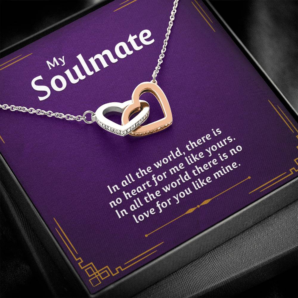 To My Soulmate Necklace with Message Card and Gift Box - Romantic Stainless Steel Jewelry Gift for Wife or Girlfriend - Perfect for Anniversary, Christmas, or Birthday