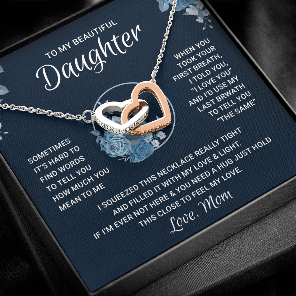 Daughter Gifts from Mom Stainless Steel Necklace Birthday Christmas Valentine's day Gifts With Heartfelt Message Card and Gift Card