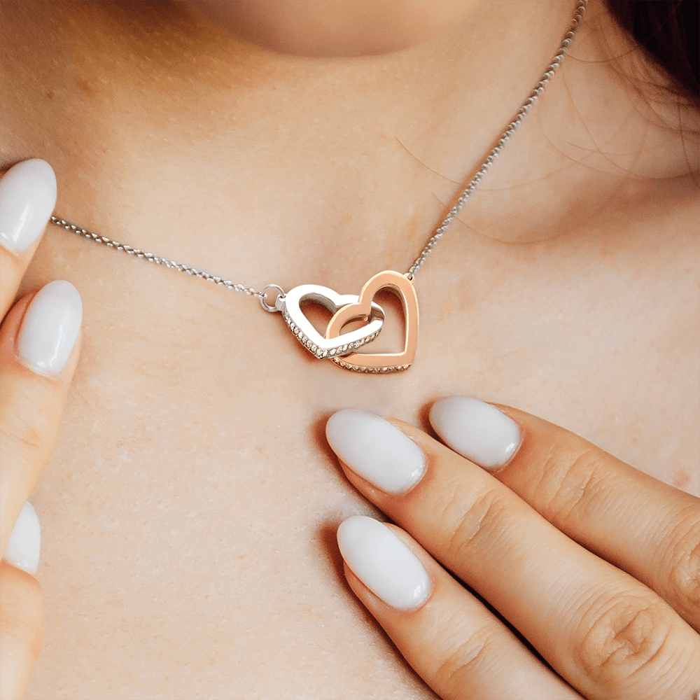 To My Wonderful Wife, A Forever Valentine's Day Gift – Interlocking Heart Necklace, A Symbol of Eternal Love, from Your Husband