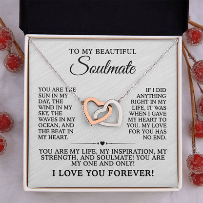 You are the Sun in My Day - Interlocked Heart Necklace