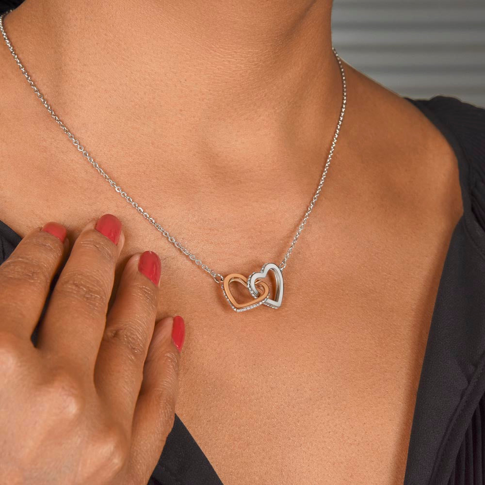 Future Wife Interlocking Heart Necklace with Heartfelt Message, Perfect Valentine, Anniversary, or Birthday Gift for Fiancée and Soulmate