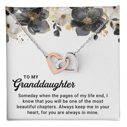 To My Granddaughter gift - Always Keep Me In Your Heart - Interlocking Heart Necklace