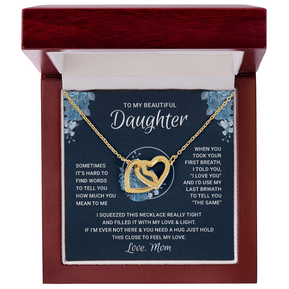 Daughter Gifts from Mom Stainless Steel Necklace Birthday Christmas Valentine's day Gifts With Heartfelt Message Card and Gift Card