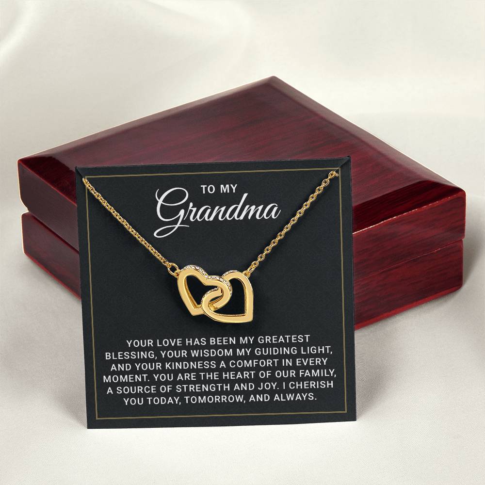 Grandma Necklace From Granddaughter - Grandma Granddaughter Necklace - Grandma Charm Necklace - Mother's Day, Christmas, Birthday Gifts for Grandma - Grandmother Jewelry with Message Card and Gift Box