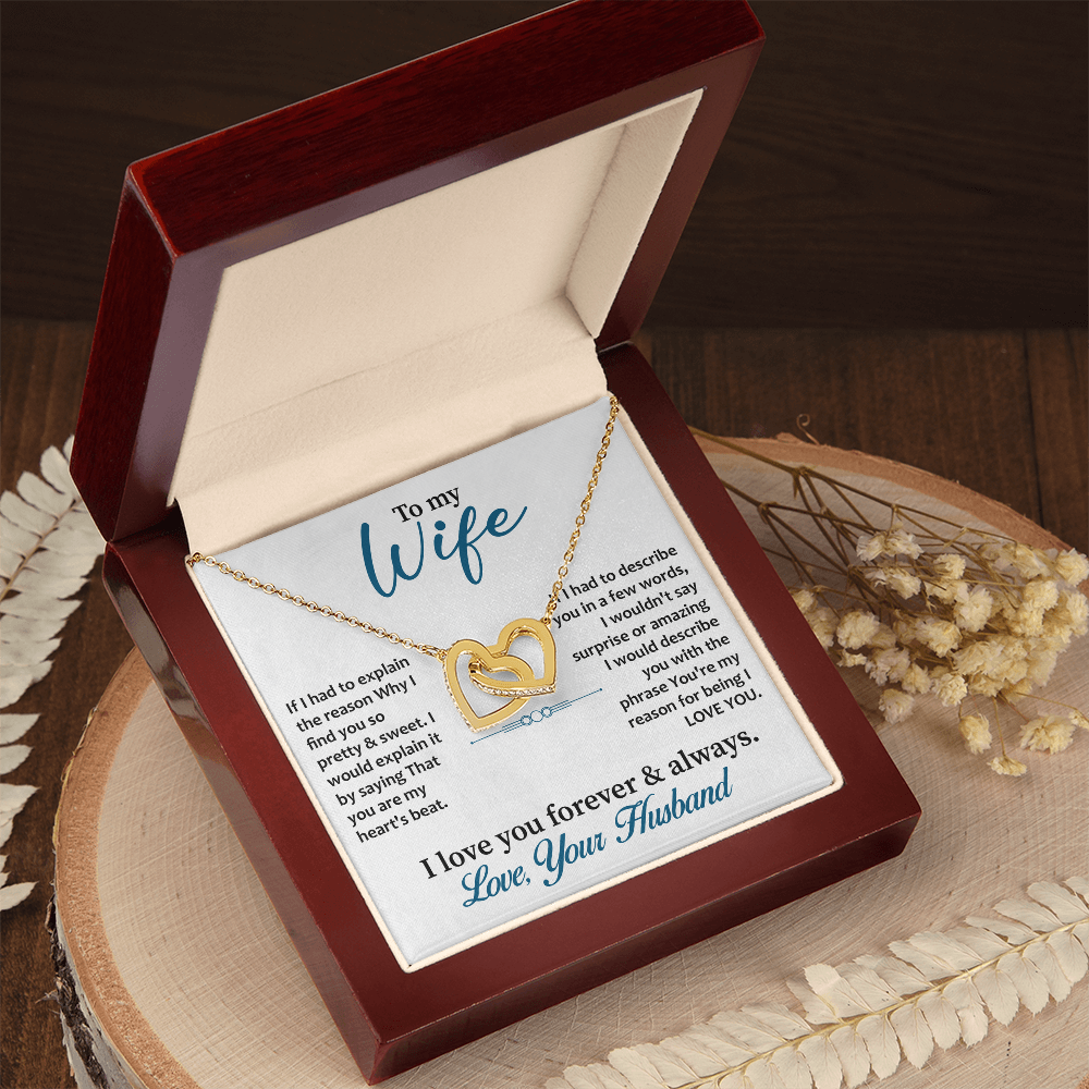 Interlocking Heart Necklace for Wife – Timeless Keepsake Gift from Husband, A Symbol of Eternal Love