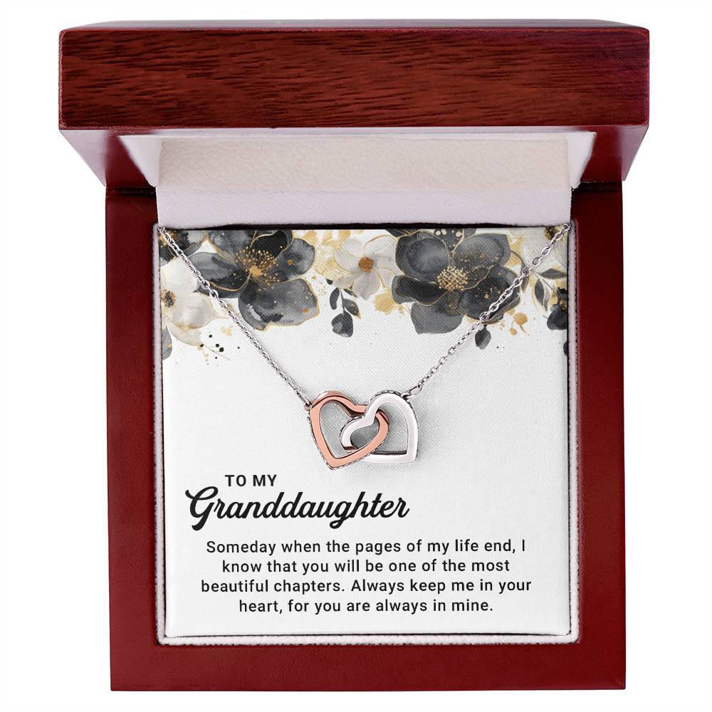 To My Granddaughter gift - Always Keep Me In Your Heart - Interlocking Heart Necklace
