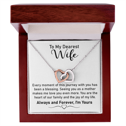 Gift for Wife – Interlocking Heart Necklace Keepsake, A Loving Tribute to Her Role as a Mother and the Heart of the Family
