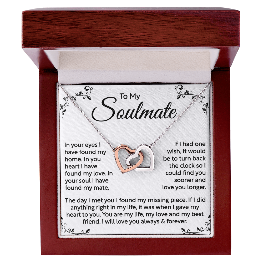 To My Soulmate – Interlocking Heart Necklace, A Romantic Gift of Eternal Love