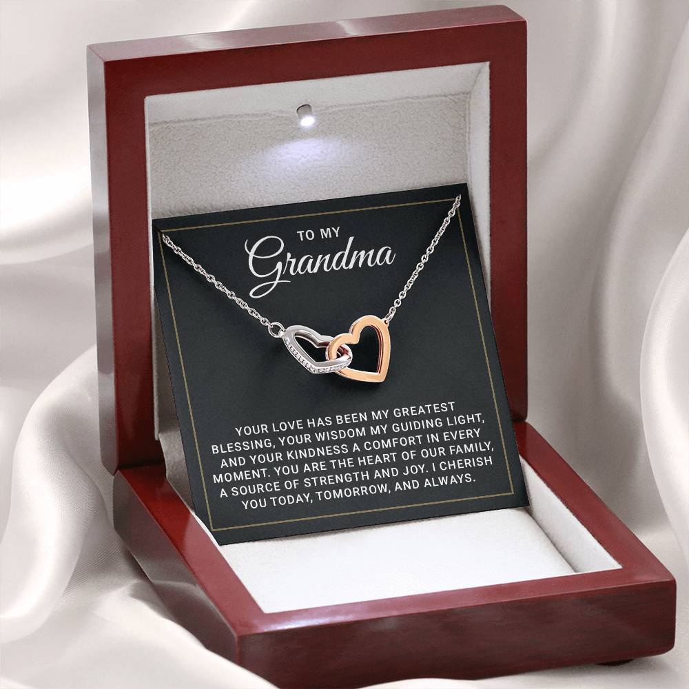 Grandma Necklace From Granddaughter - Grandma Granddaughter Necklace - Grandma Charm Necklace - Mother's Day, Christmas, Birthday Gifts for Grandma - Grandmother Jewelry with Message Card and Gift Box