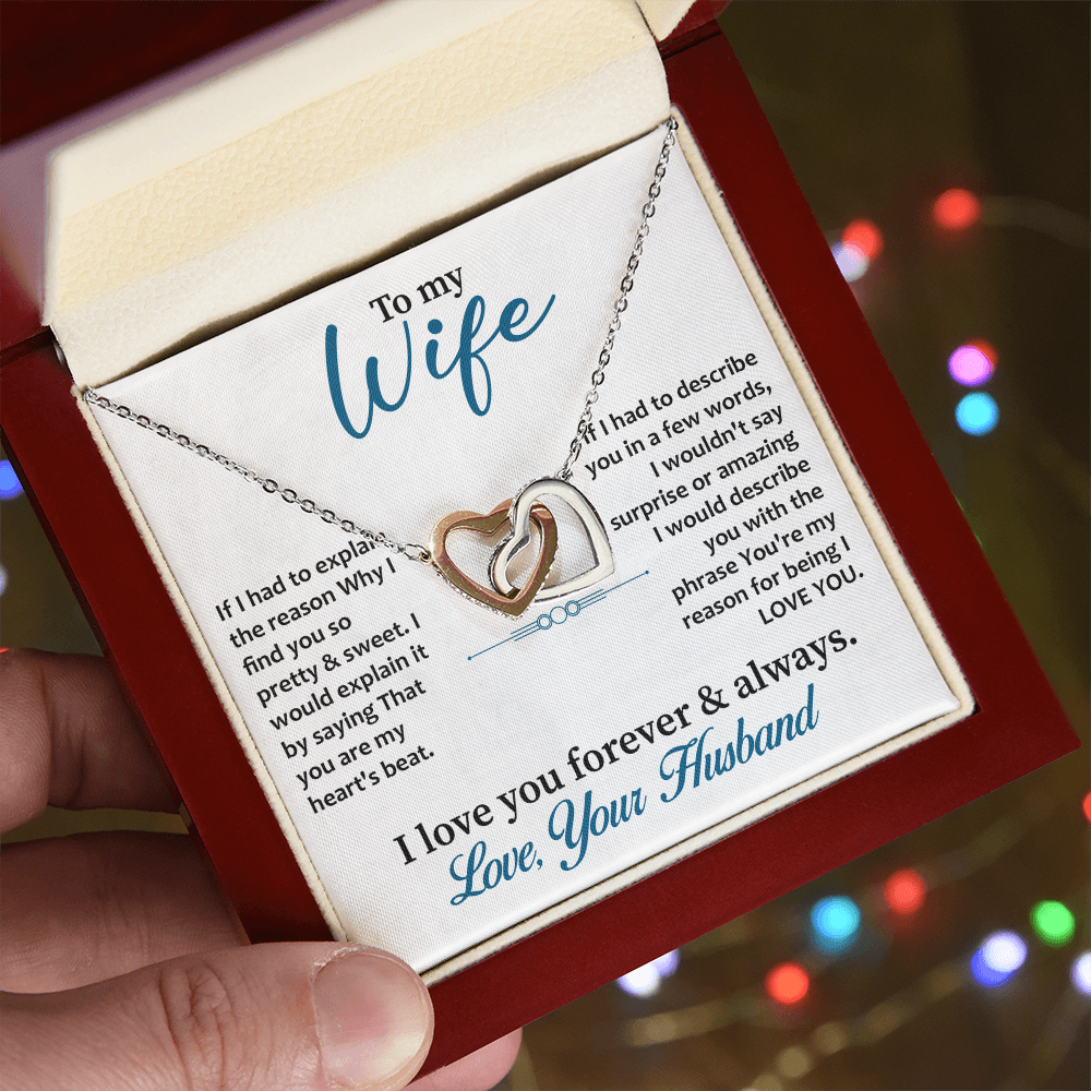 Interlocking Heart Necklace for Wife – Timeless Keepsake Gift from Husband, A Symbol of Eternal Love